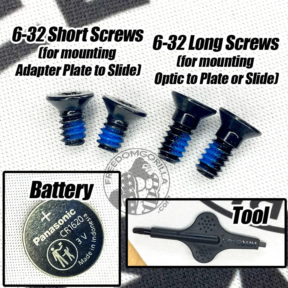 Holosun EPS Full Size Screws, Tool & Battery