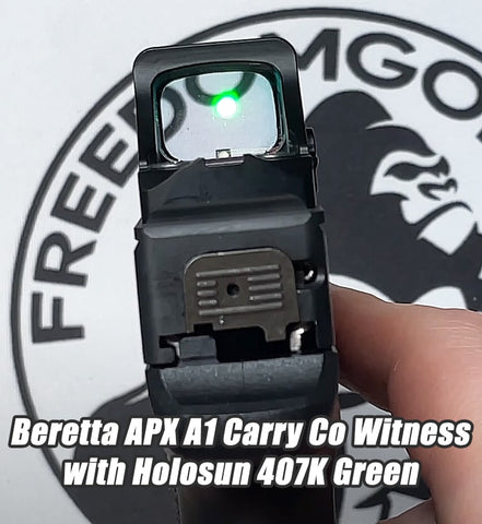 Beretta APX A1 Carry Co Witness with Holosun 407K Green