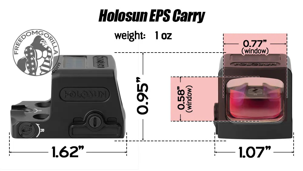 Holosun EPS Carry Dimensions, Size, Weight