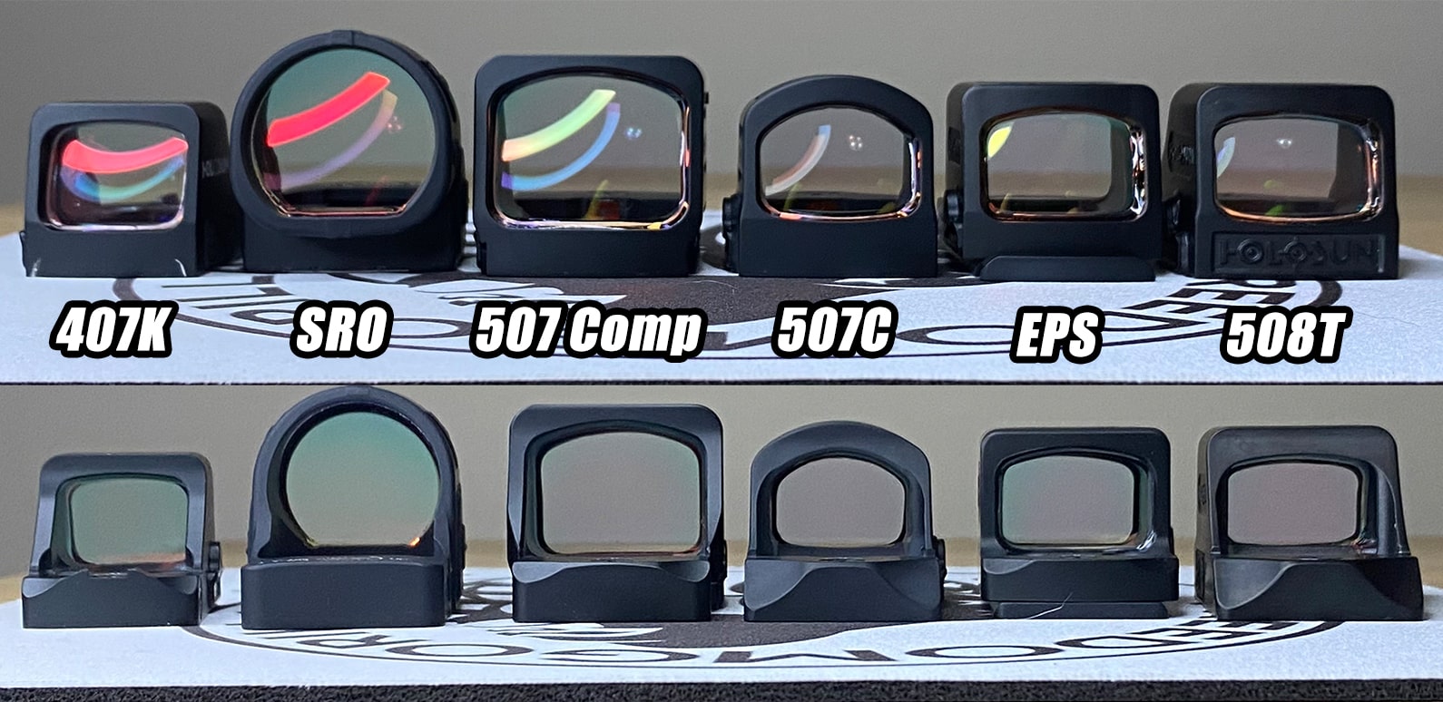 Holosun 507 Comp vs competitors, window size comparison