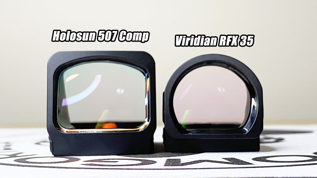 Holosun 507 Comp vs Viridian RFX 35 Front Window Comparison