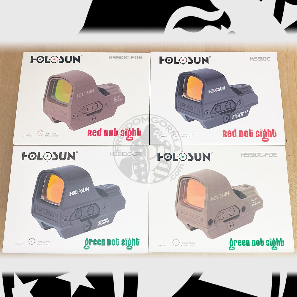 Holosun 510c red and green fde and black boxes