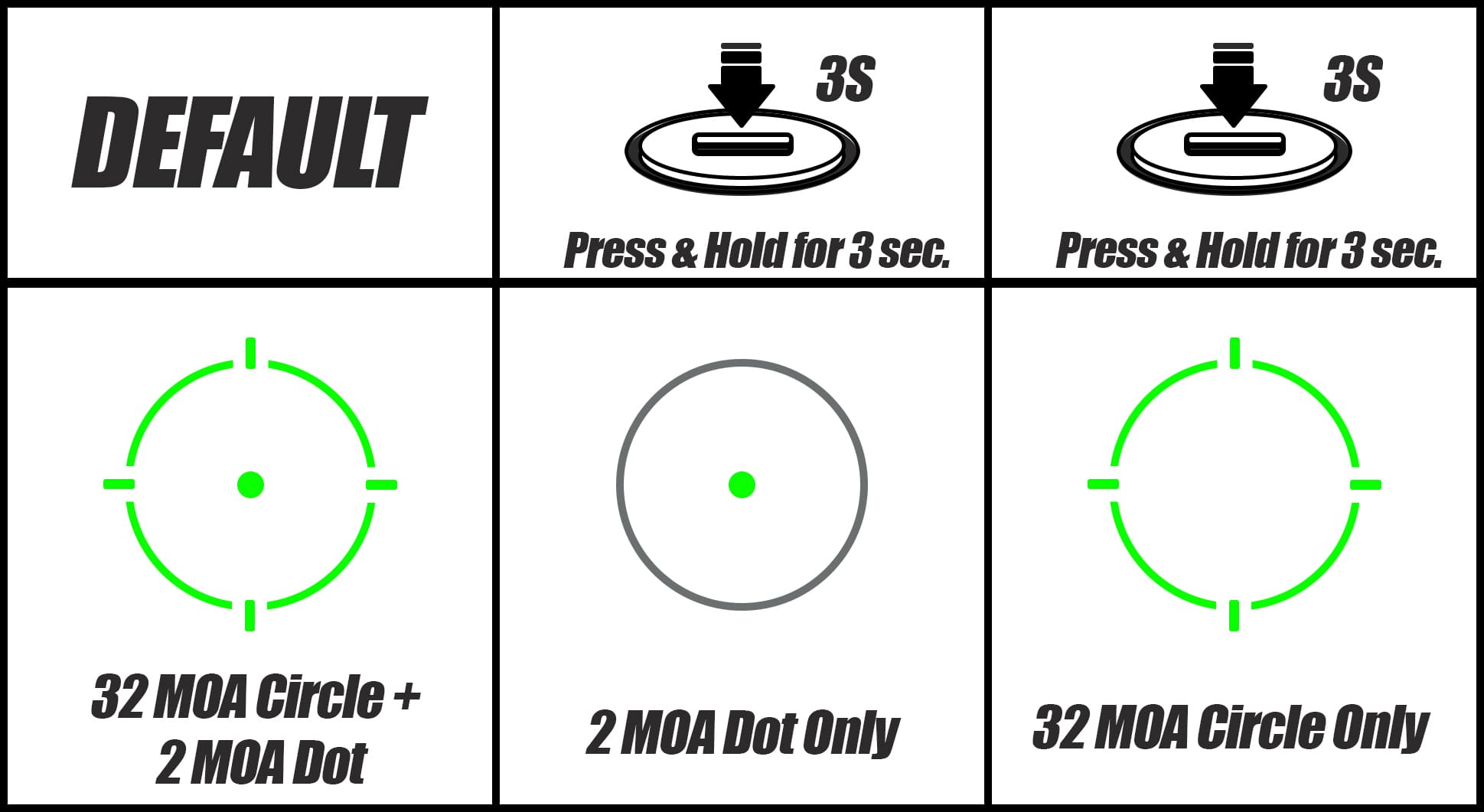 Holosun SCS 320 MRS Reticle How to Toggle