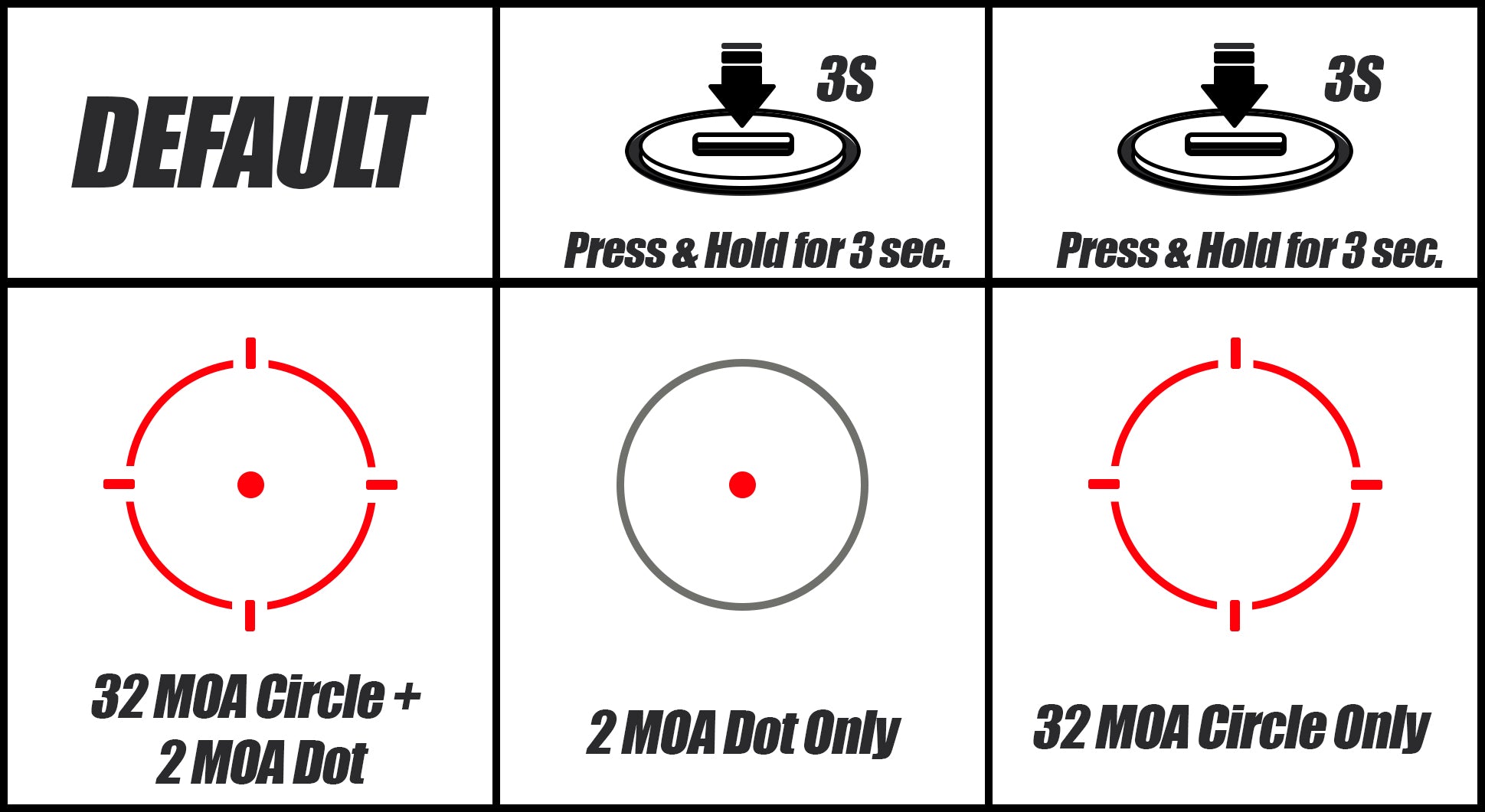 Holosun Pistol MRS Reticle - how to toggle