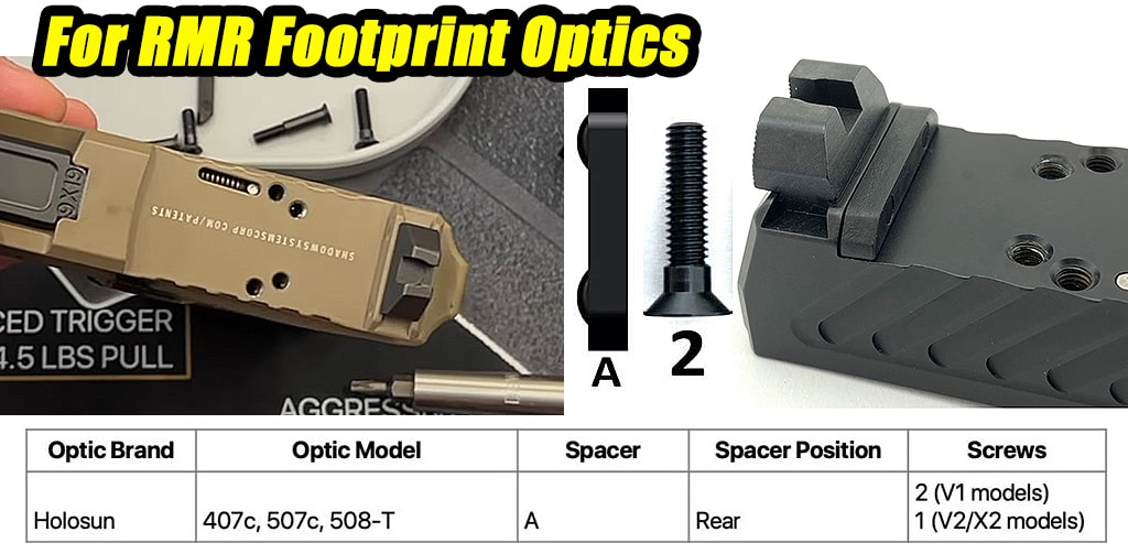 Shadow Systems MR920, DR920, XR920 RMR Optics Footprint