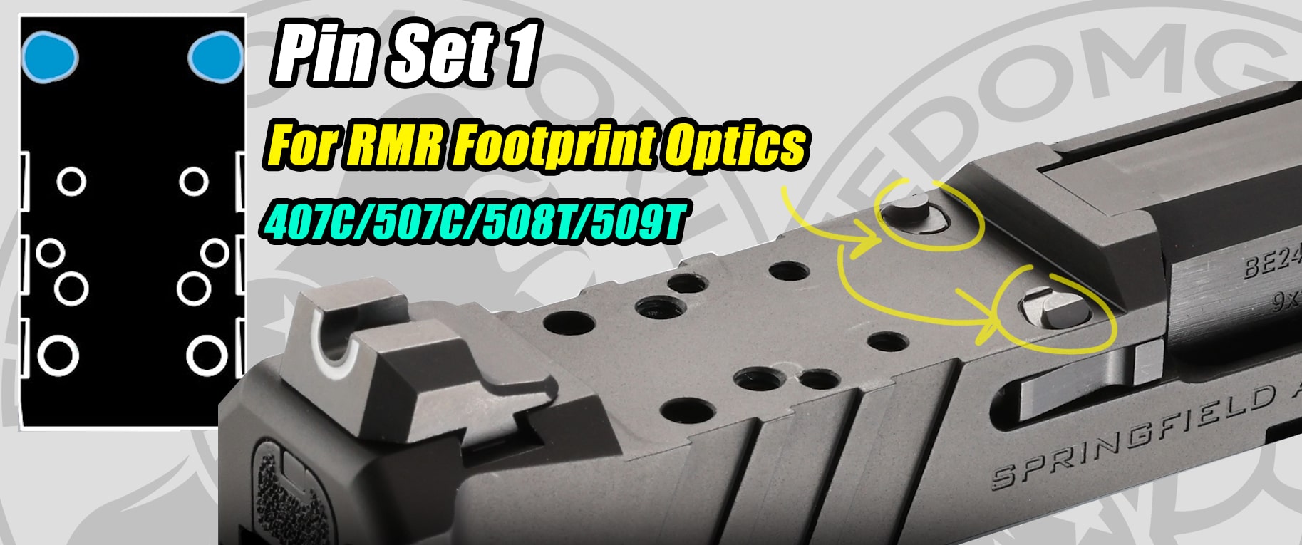 Springfield Armory Echelon Pin Set 1 RMR Footprint - for Holosun 407C, 507C, 508T, 509T
