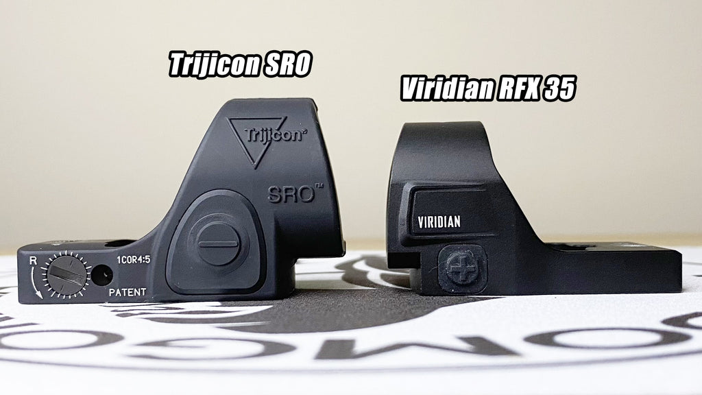 Trijicon SRO vs Viridian RFX 35 Side Comparison