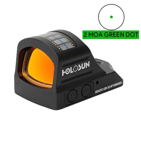 Holosun 407C GR X2 Reticle & Color