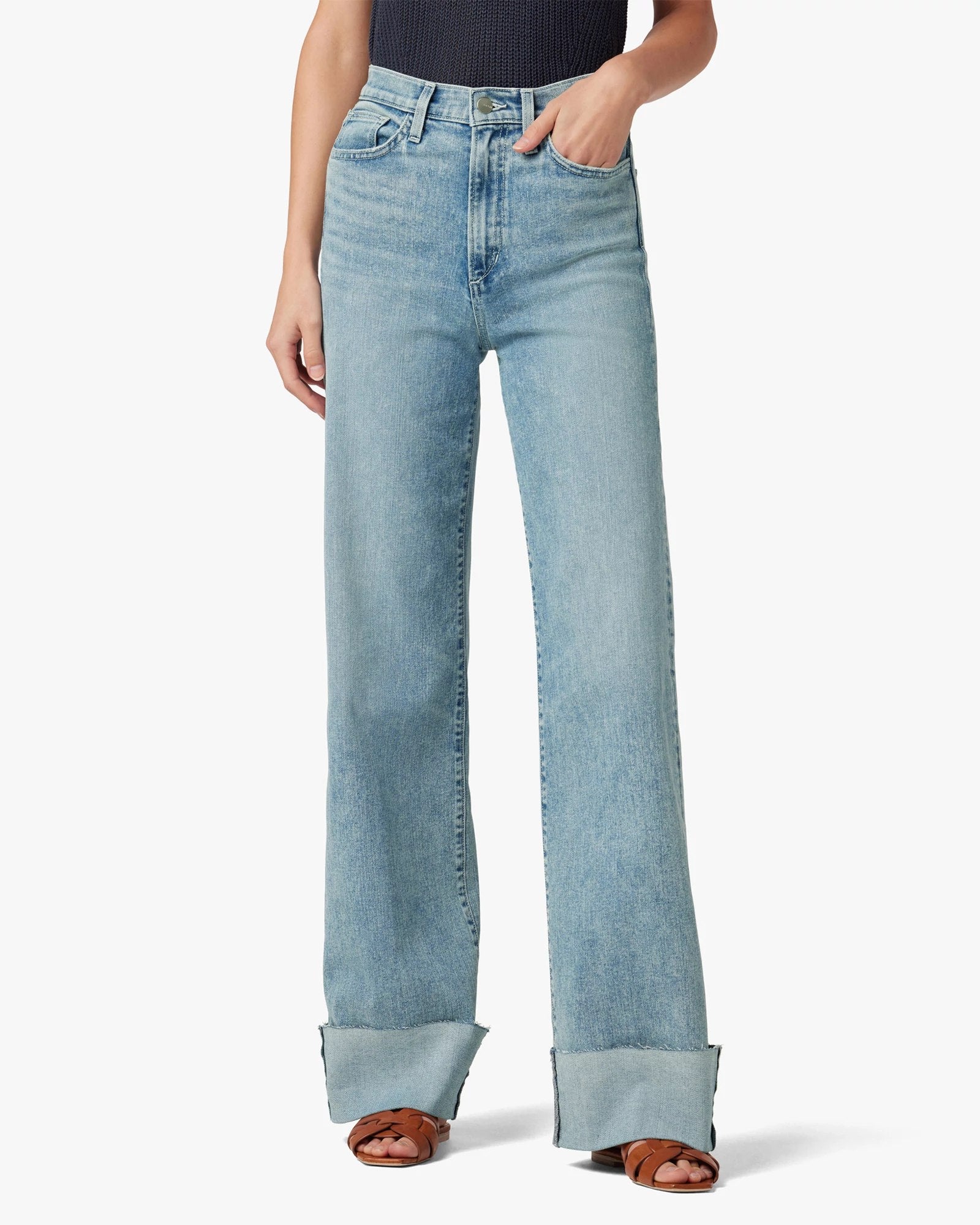 button-front wide-leg jeans two ways