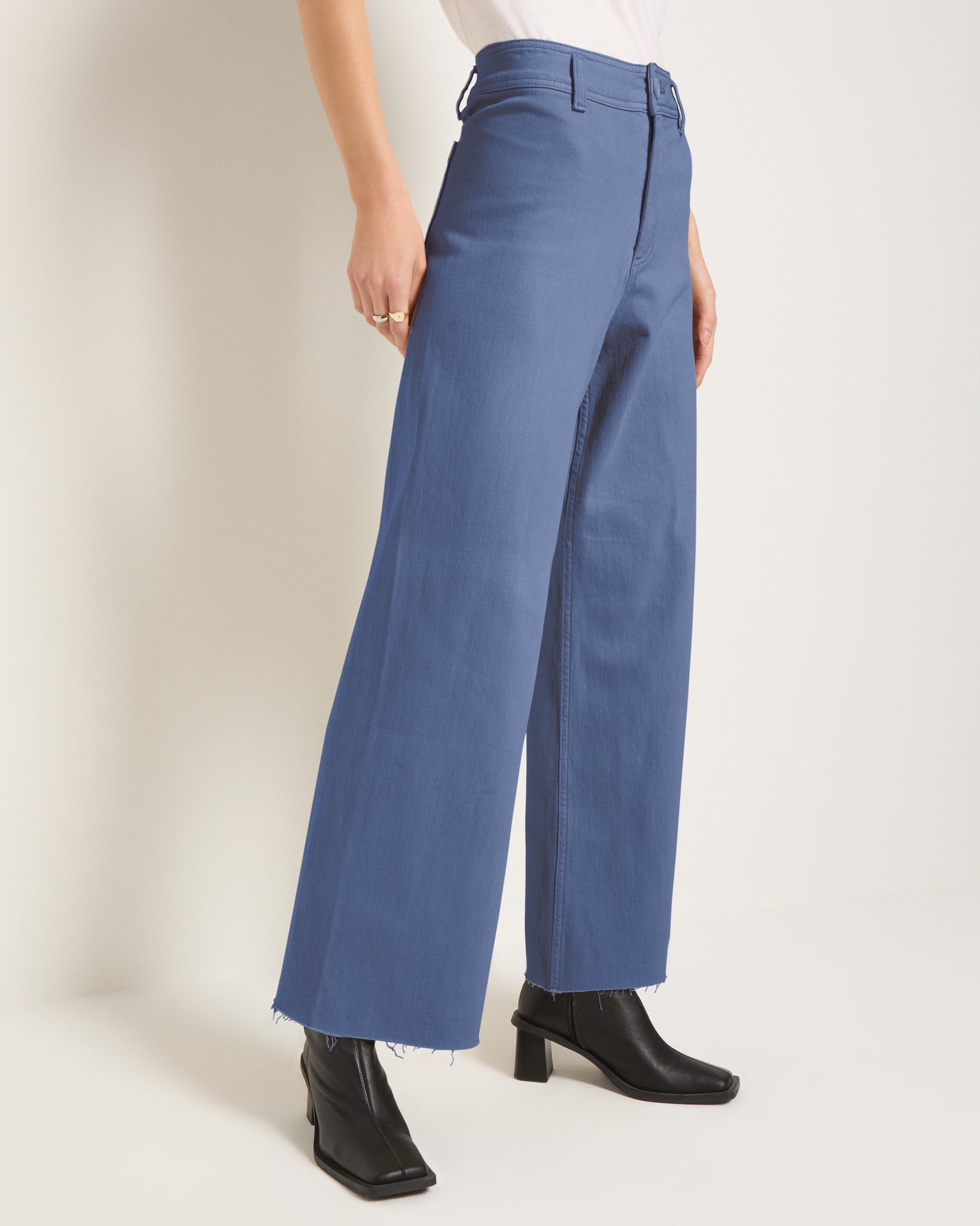 Salty Wide Leg Twill Cropped Pant