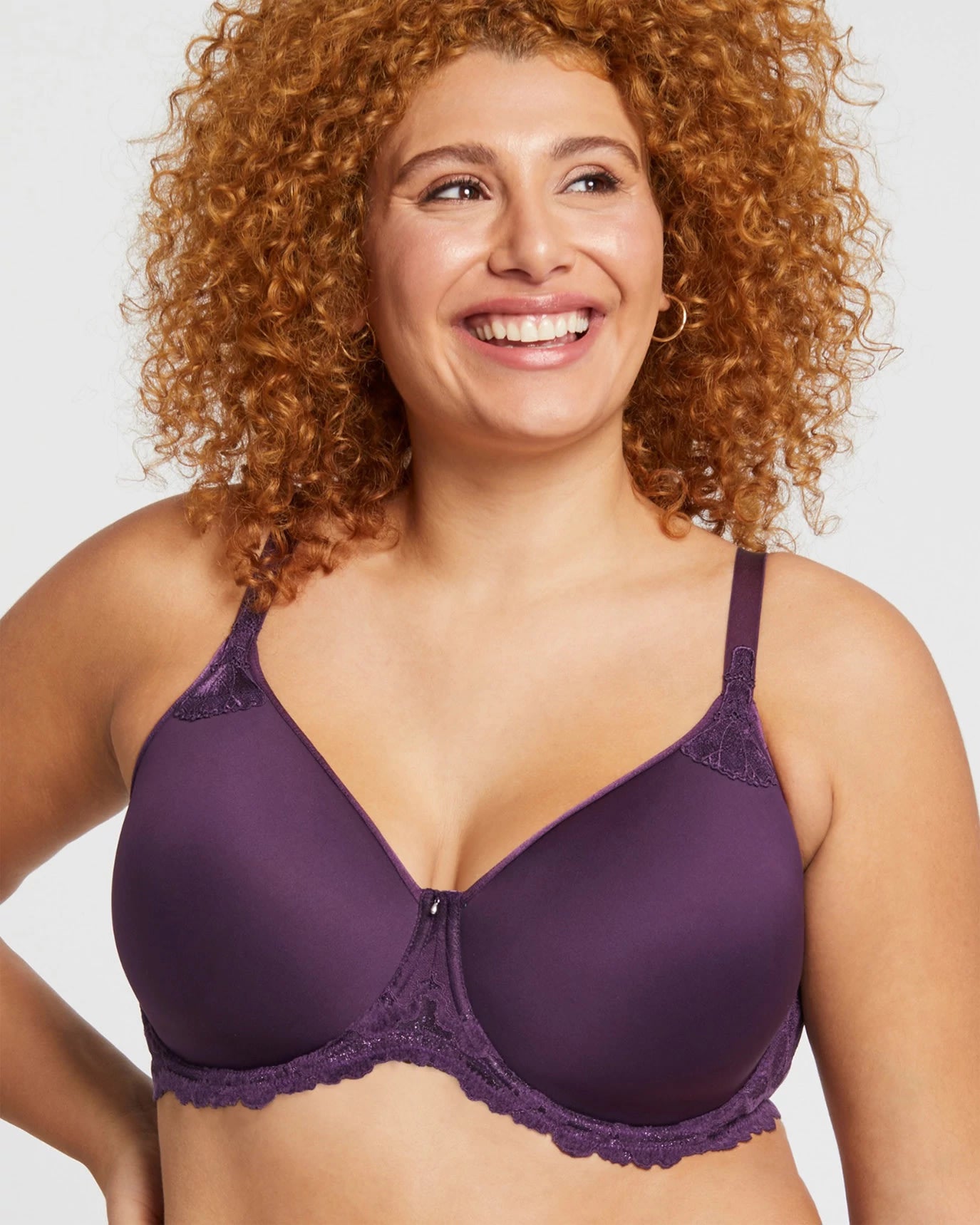 Haute Lace Unlined Demi Bra in Purple