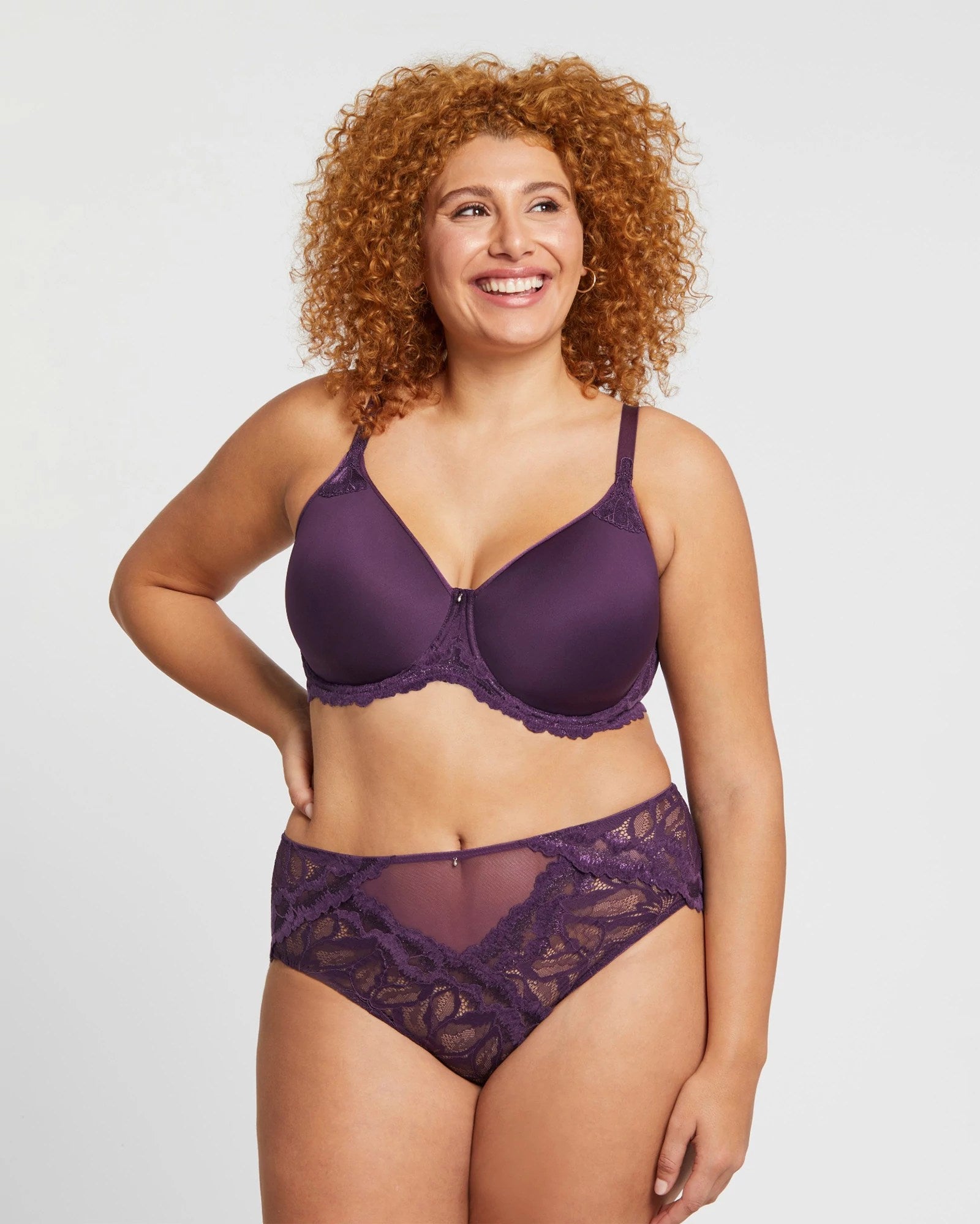 Haute Lace Unlined Demi Bra in Purple