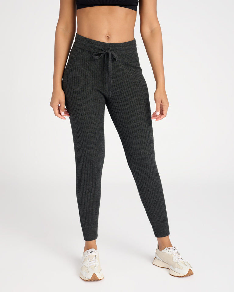 Topshop ribbed slim fit jogger in grey