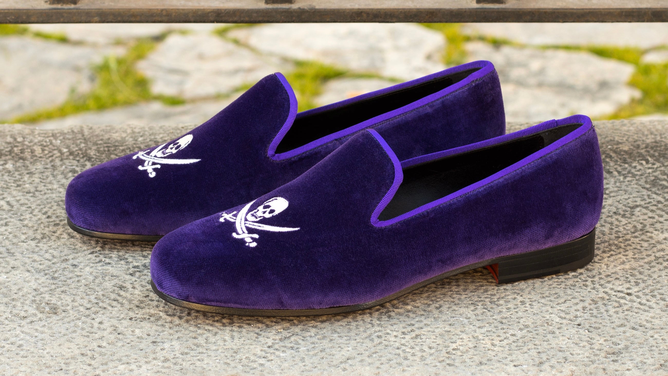 Purple Velvet Loafers by May Anthony