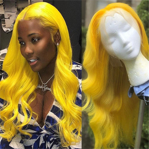 Wavy Yellow Wig