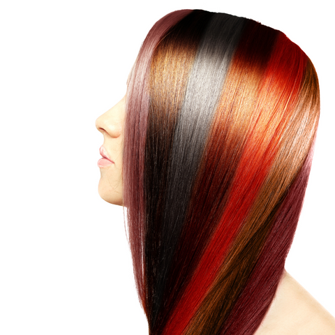 Multi colour human hair wig