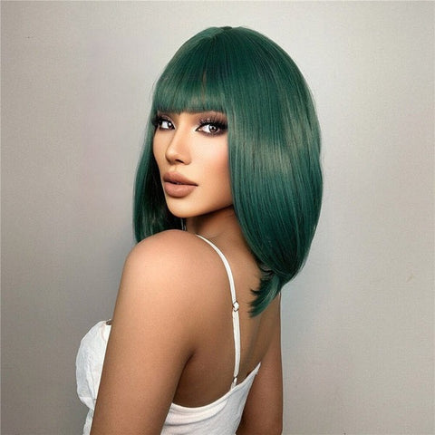 Dark Green Wig