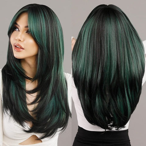 Black and Green Wig
