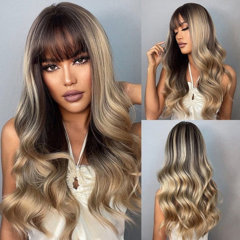 Mixed Brown and Blonde Wig