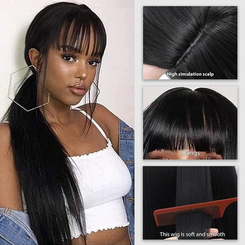 Long Straight Black Wig