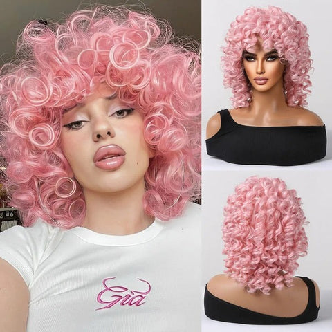 Pink Curly Wig