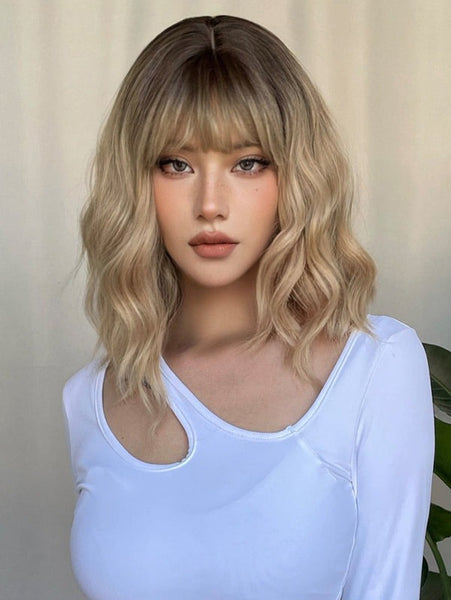 Blonde Curly Bob Wig