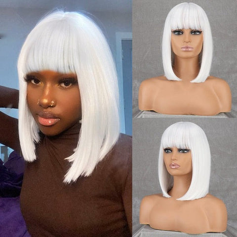 White Wig with Bangs