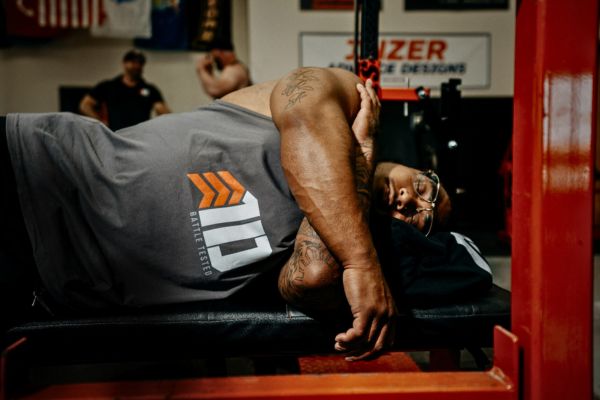 Bodybuilder Sleeping In Gym from Hit The Rack