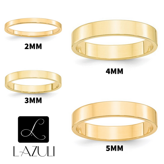 14K Solid Yellow Gold 2mm 2.5mm 3mm 4mm 5mm Men's Women's Wedding Band –  Lazuli