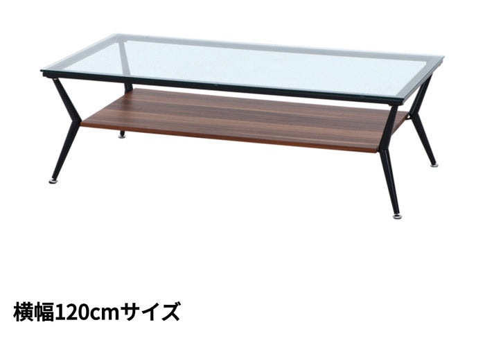 横幅120cmサイズ リビングテーブル ガラステーブル センターテーブル スクエアーテーブル ローテーブル クレア テーブル おしゃれ  ウォールナット 木目 おしゃれ 強化ガラス