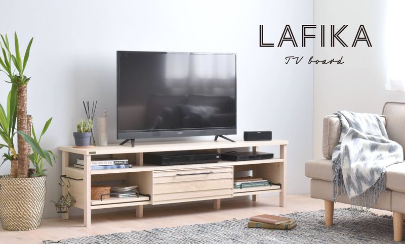 テレビボード 幅150cm テレビ台  150 北欧 ローボード 木製 白 LAFIKA 佐藤産業 奥行40 収納 シンプル ナチュラル おしゃれ