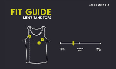 Men's Tank Top Sizing Chart Measurement