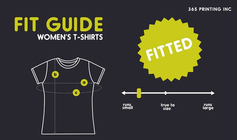 Women's T-Shirt (Fitted) Sizing Chart Measurement