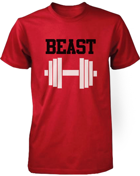 Beauty and Beast Red Matching Couple Workout Shirts | 365 In Love – 365 ...