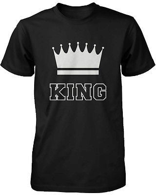 Cute King and Queen Matching Couple T-Shirts in Black | 365 In Love ...