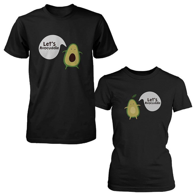 Let's Avocuddle Cute Couple Shirts Matching Avocado Black Tshirts Set ...