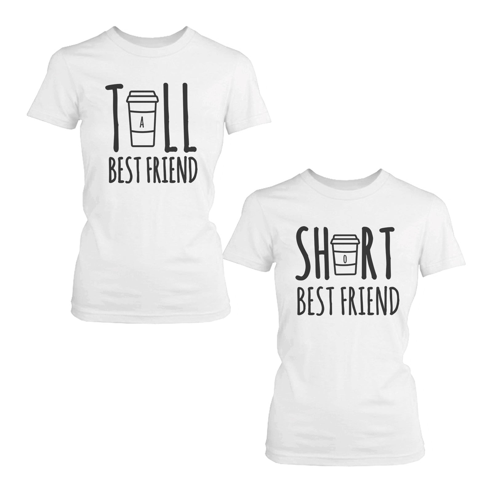 Cute Best Friend Tall and Short Matching TShirt BFF Shirt For Coffee ...