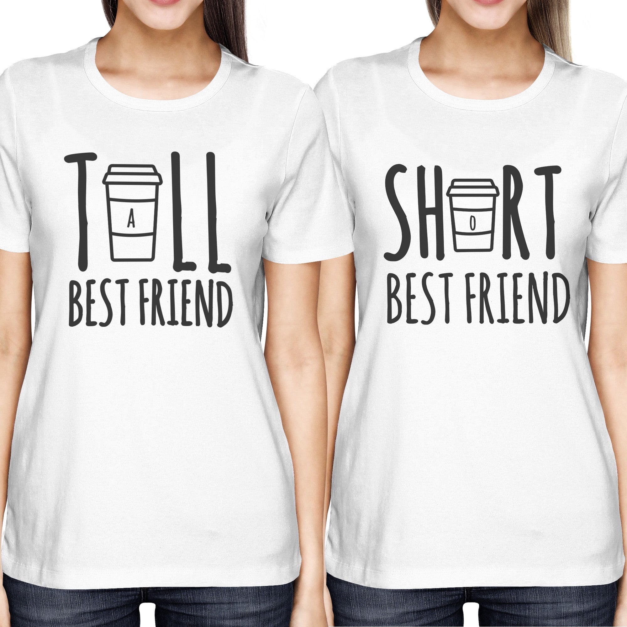 Cute Best Friend Tall and Short Matching TShirt BFF Shirt For Coffee ...