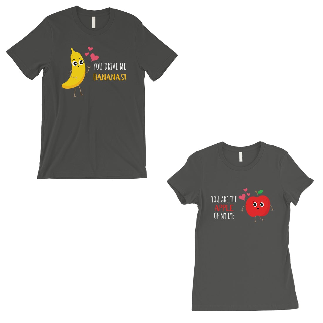 Drive Me Bananas Matching Couple Shirts Dark Grey Gift For Newlywed