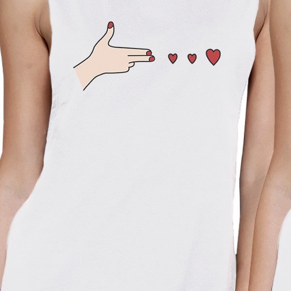 Gun Hands With Hearts BFF Matching White Muscle Tops | 365 In Love ...
