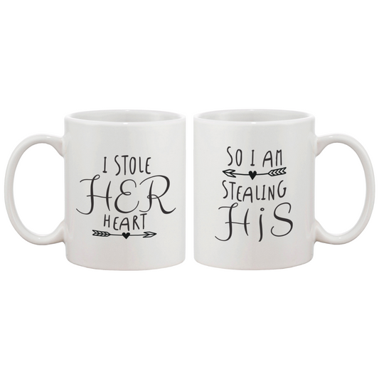 Stealing Hearts Romantic His and Hers Coffee Mugs