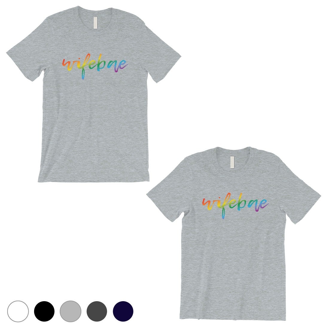 LGBT Wifebae Wifebae Rainbow Grey Matching Shirts