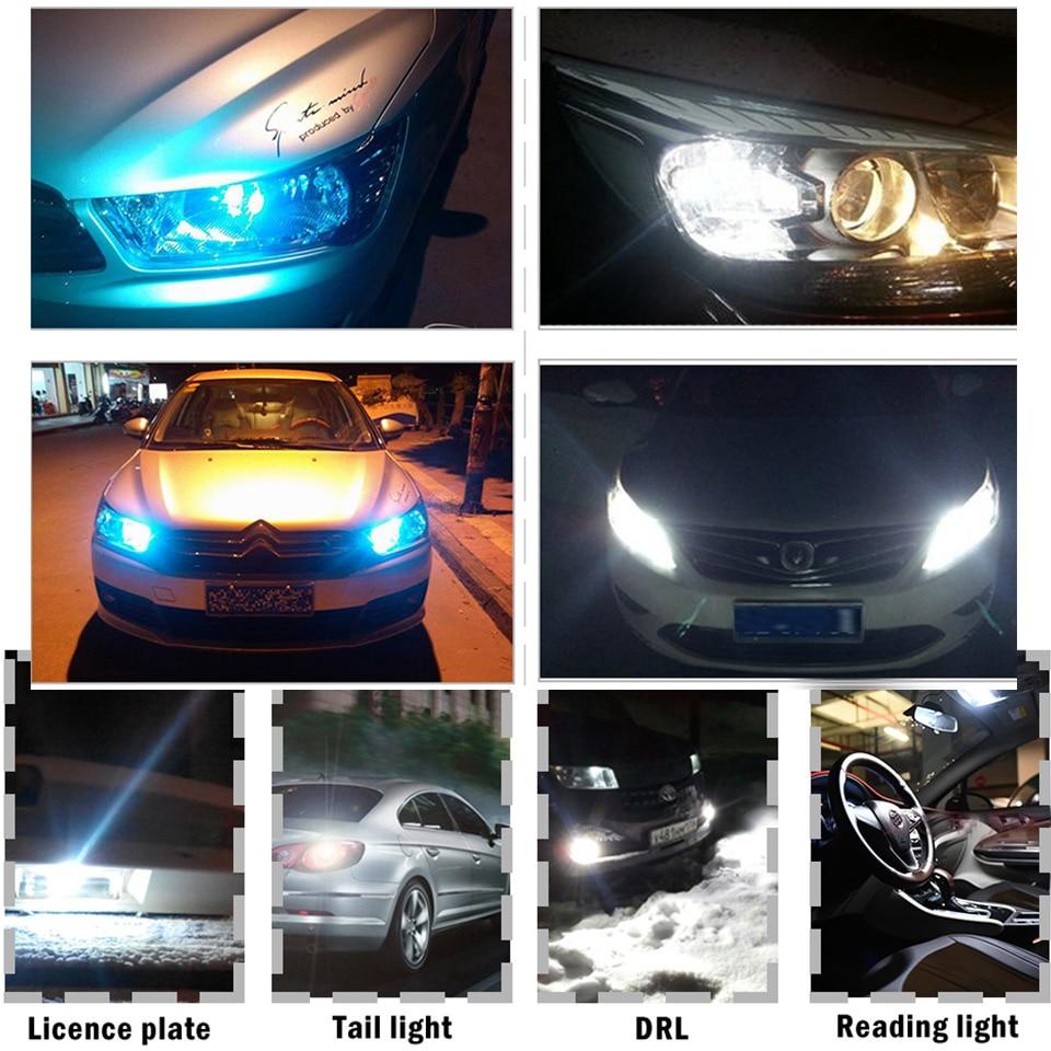 Car Headlamps W5W Led T10 Light COB Glass 6000K Headlight Auto Automobiles Lamp Dome DRL Bulb Style 12V (10 pcs) - World Store 247
