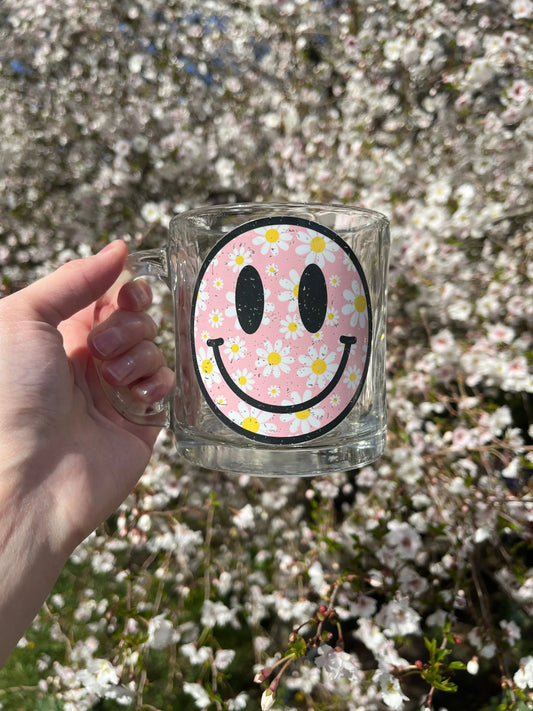 Happy Face Glass SMILEY FACE GLASS Can Be Happy Coffee Cup 