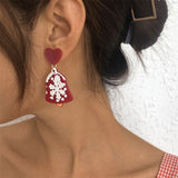 Fashion Print Split Joint Earrings