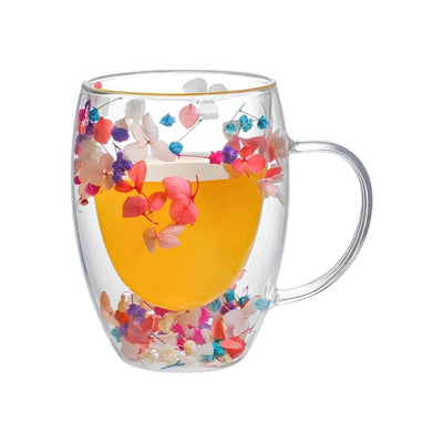 Belle Fleur sèche Tasse à café en verre à double paroi Belle tasse à thé  avec poignée Isolée Résistant à la chaleur Cadeau de Noël d'anniversaire  pour femmes Meilleur ami Enseignant Mère Cadeau : : Cuisine et  Maison