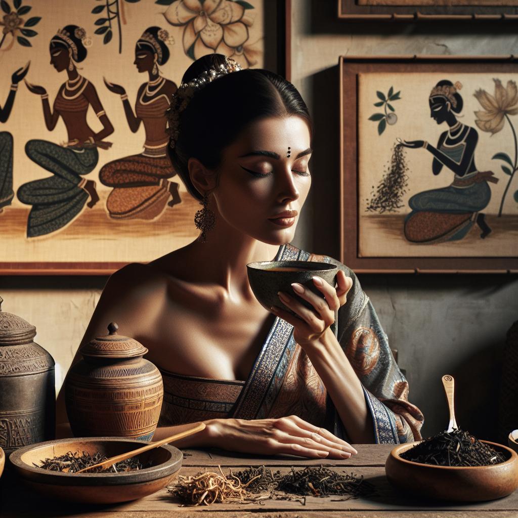 Cérémonie de thé traditionnelle liée à l'élégance et la santé