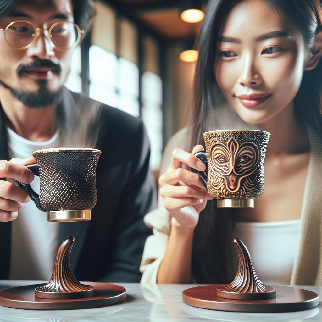 Dégustation de kopi luwak dans tasses design sophistiqué