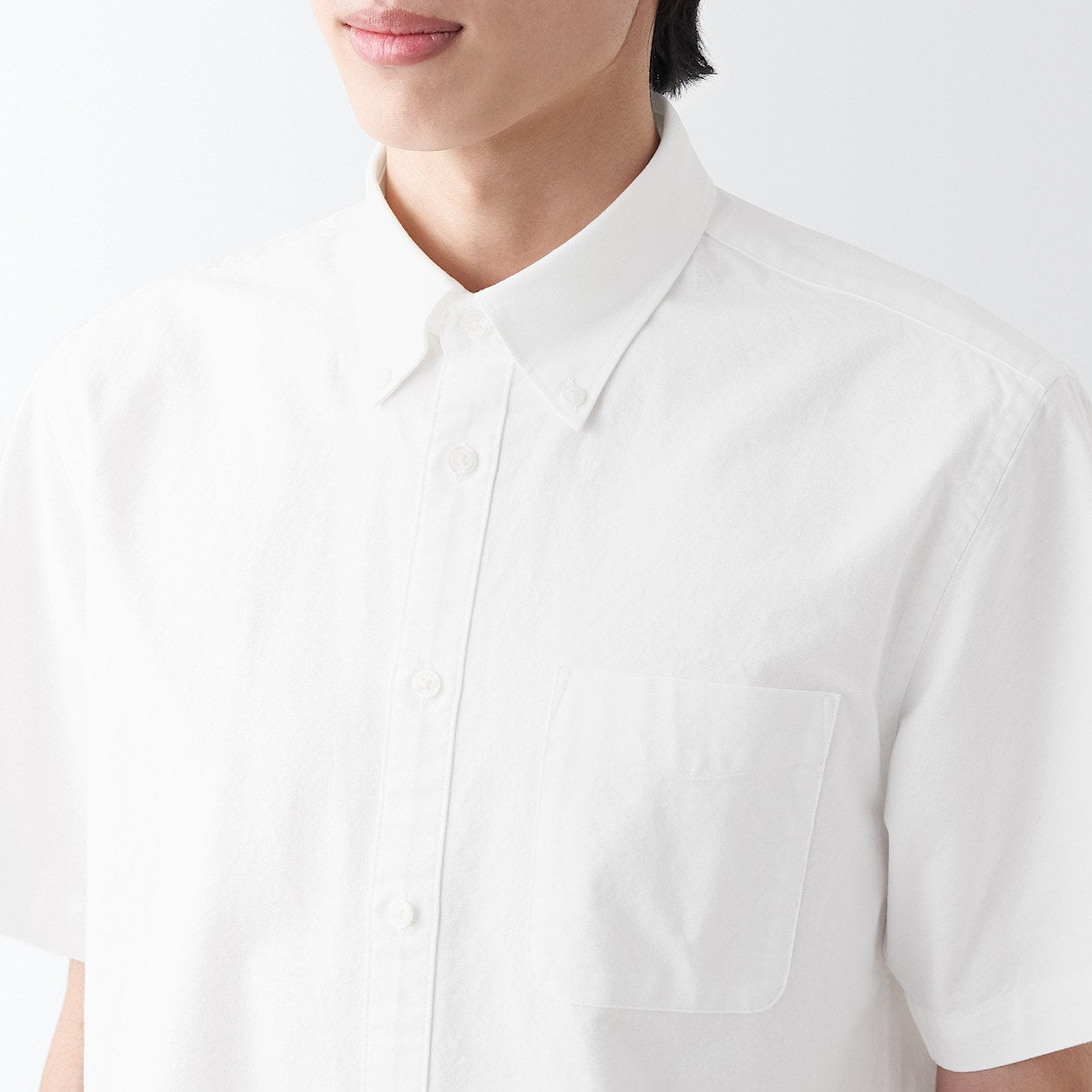 Washed Oxford Button Down Short Sleeve Shirt