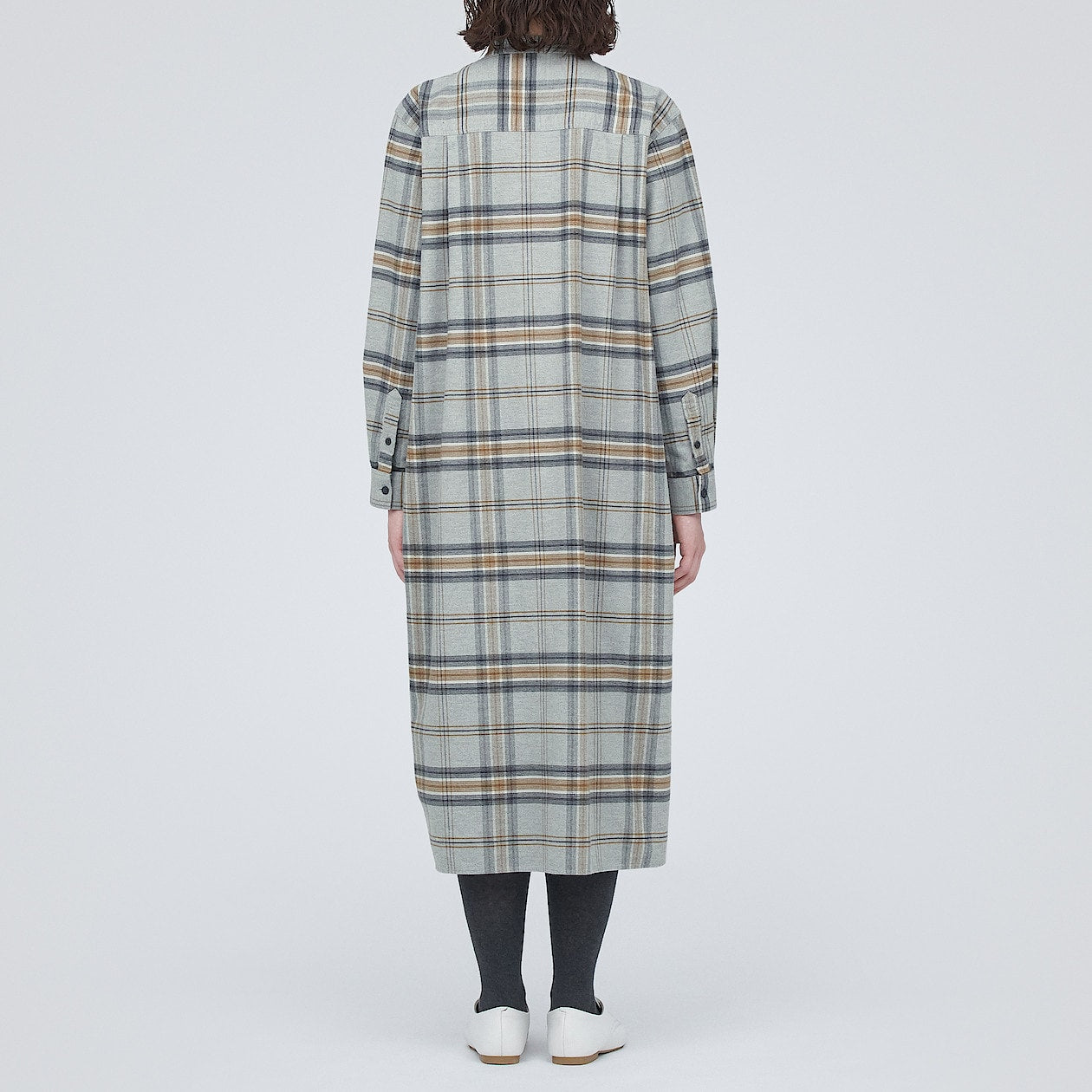 Double Brushed Flannel Stand Collar Dress